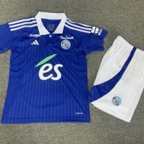 2024/25 RC Strasbourg Home Blue Fans Kids Soccer jersey