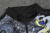 2024 Brazil Gray Kids Half Pull Tracksuit