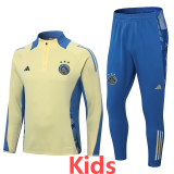 2024/25 Ajax Yellow Kids Half Pull Tracksuit