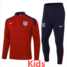 2024 England Red Kids Half Pull Tracksuit