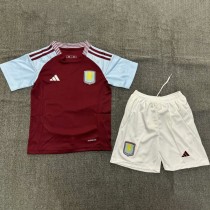 2024/25 Aston Villa Home Crimson Fans Kids Soccer jersey