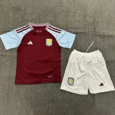 2024/25 Aston Villa Home Crimson Fans Kids Soccer jersey