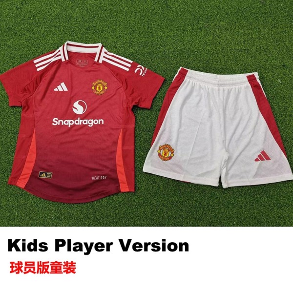 [PLAYER] 2024/25 Man Utd Home Red Player Kids Soccer jersey