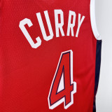 2024 CURRY #4 Red NBA Jerseys