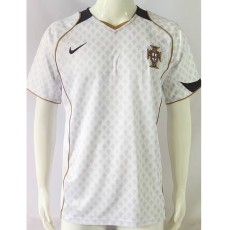 2004 Portugal Away White Retro Soccer jersey