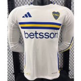 [PLAYER] 2024/25 Boca Juniors Away White Player Long Sleeve Soccer jersey