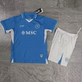 2024/25 Napoli Home Blue Fans Kids Soccer jersey