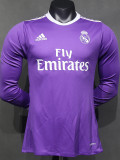 [PLAYER] 2016/17 R MAD Away Purple Retro Long Sleeve Soccer jersey