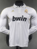 [PLAYER] 2011/12 R MAD Home White Retro Long Sleeve Soccer jersey