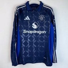 2024/25 Man Utd Away Dark Blue Fans Long Sleeve Soccer jersey