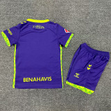 2024/25 Malaga CF Away Purple Fans Kids Soccer jersey