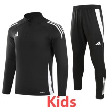 2024 Black Kids Half Pull Tracksuit