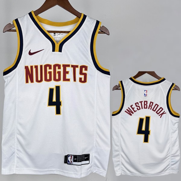 2022/23 NUGGETS WESTBROOK #4 White NBA Jerseys