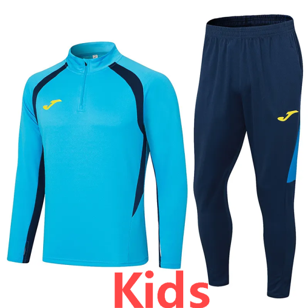 2024 Blue Kids Half Pull Tracksuit
