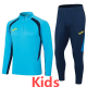 2024 Blue Kids Half Pull Tracksuit