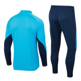 2024 Blue Kids Half Pull Tracksuit