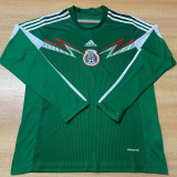 2014 Mexico Home Green Retro Long Sleeve Soccer jersey