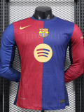 [PLAYER] 2024/25 BAR Home New AD Red Player Long Sleeve Soccer jersey