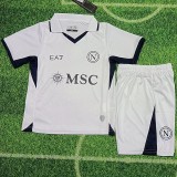 2024/25 Napoli Away Gray Fans Kids Soccer jersey