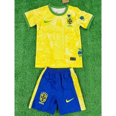 2024 Brazil Special Edition Yellow Fans Kids Soccer jersey