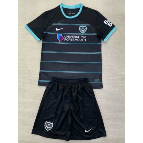 2024/25 Portsmouth Away Black Fans Kids Soccer jersey