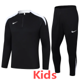 2024 Black Kids Half Pull Tracksuit