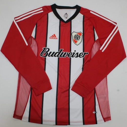 2003/04 River Plate Away Red Retro Long Sleeve Soccer jersey