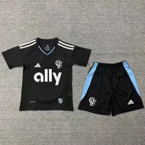 2025/26 Charlotte FC Away Black Fans Kids Soccer jersey