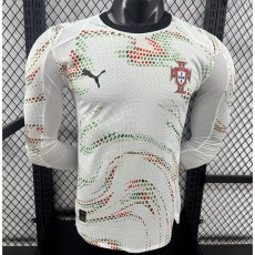 [PLAYER] 2025 Portugal Away White Player Long Sleeve Soccer jersey