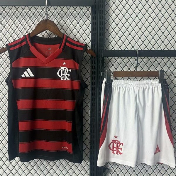 2025/26 Flamengo Home Fans Kids Soccer jersey