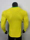 [PLAYER] 2025 Brazil Home Yellow Player Long Sleeve Soccer jersey