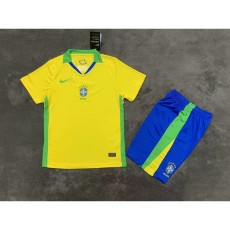 2025 Brazil Home Yellow Fans Kids Soccer jersey