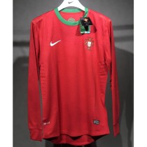 [PLAYER] 2012/13 Portugal Home Red Retro Long Sleeve Soccer jersey