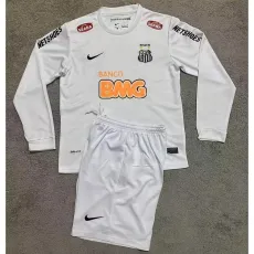 2011/12 Santos FC Home White Retro Long Sleeve Kids Soccer jersey
