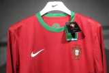 [PLAYER] 2012/13 Portugal Home Red Retro Long Sleeve Soccer jersey