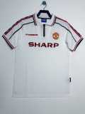 1998/99 Man Utd Retro White Retro Soccer jersey