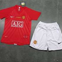 2007/08 Man Utd Home Red Retro Kids Soccer jersey