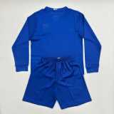 2008/09 Man Utd Away Blue Retro Long Sleeve Kids Soccer jersey