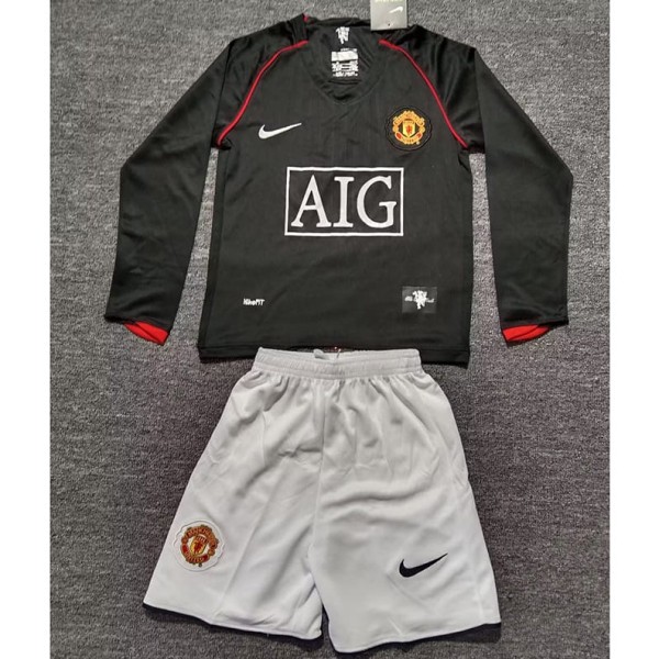2007/08 Man Utd Away Retro Long Sleeve Kids Soccer jersey