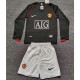 2007/08 Man Utd Away Retro Long Sleeve Kids Soccer jersey