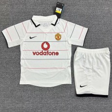 2003/05 Man Utd Away White Retro Kids Soccer jersey