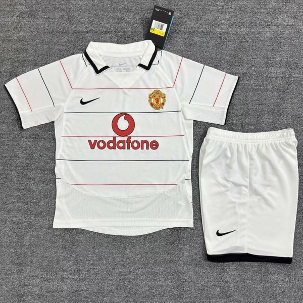 2003/05 Man Utd Away White Retro Kids Soccer jersey