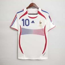 2006 France Away White Retro Soccer jersey