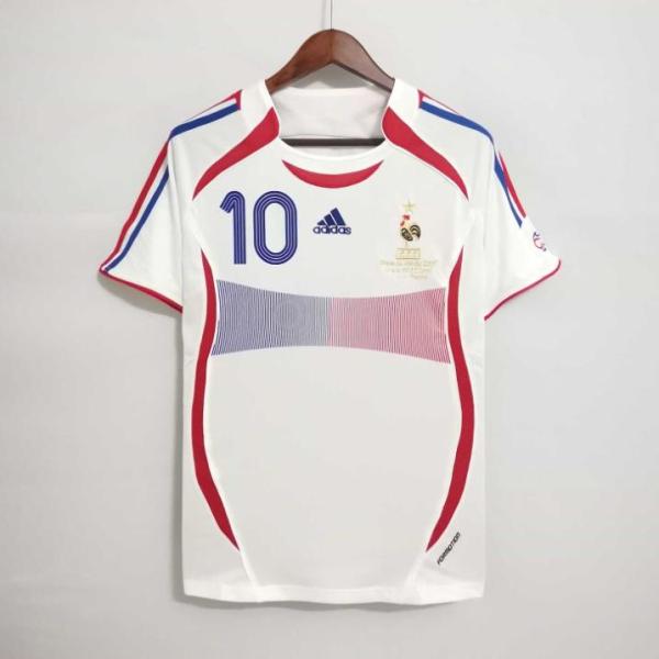 2006 France Away White Retro Soccer jersey