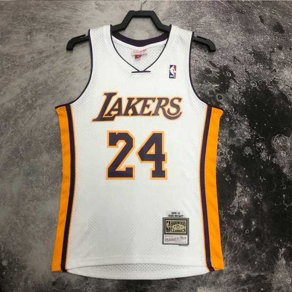 09 10 LAKERS BRYANT #24 White NBA Jerseys AAA42107