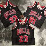 96 97 BULLS JORDAN #23 Black NBA Jerseys AAA42118
