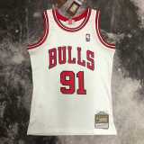 98 99 BULLS RODMAN #91 White NBA Jerseys AAA42123