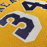 97 98 LAKERS ONEAL #34 Yellow NBA Jerseys AAA42101