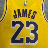 2023 LAKERS JAMES #23 Yellow NBA Jerseys