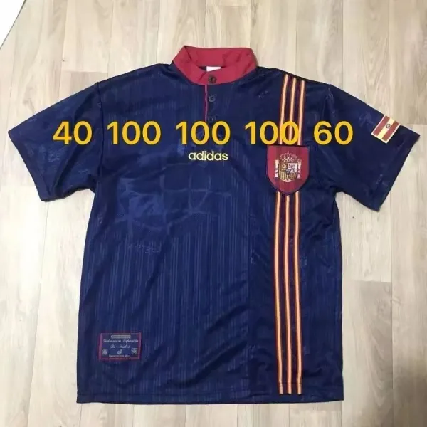 1996 Spain Away Retro Soccer jersey